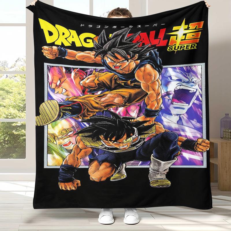 Anime D-Dragon Ball Game Cartoon Flannel Blanket,Ultra Soft Warm Plush Throw for Home Bedroom Bed Sofa Cover Office Camping