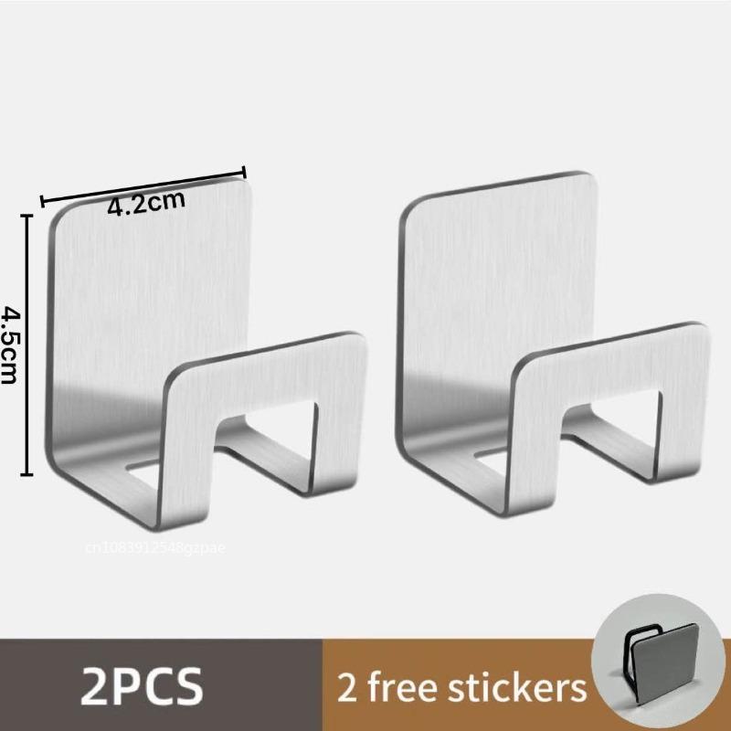 2pcs Stainless Steel Kitchen Sink Sponge Holder Tray Drainer Rack Self Adhesive Hook Sink Storage Holder Kitchen Accessories
