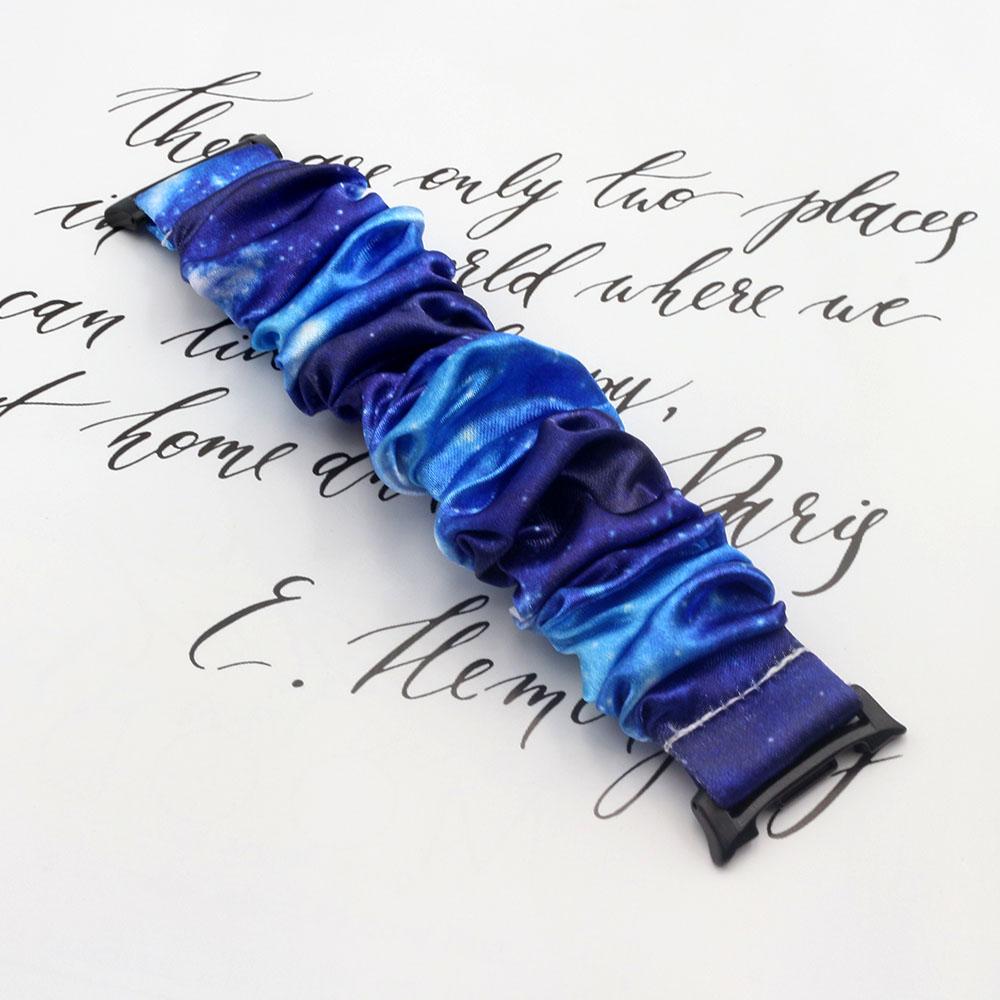 

Scrunchies Watch Band for Samsung Galaxy Watch 8 Replacement Wristband Stretchy Strap Fabric Watchband for Men Women Star Blue