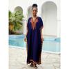 Women's Fashion Summer Spring Flower Pattern Print 1/2 Sleeves V-Neck Loose Waistline Casual Dresses