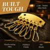 6 Hooks Clasp Clip Leather Keychain Gold/Bronze Color Key Row Wallet  For DIY Crafting