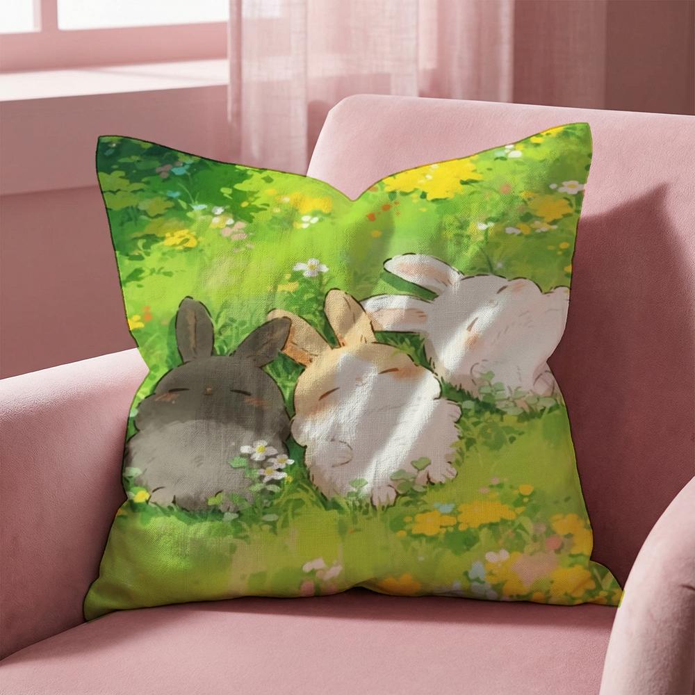 Cartoon Drawing Animal Cushion Cover Multi-Scene Pillow Cover for Home & Car - Reversible, Soft & Durable for Daily Use