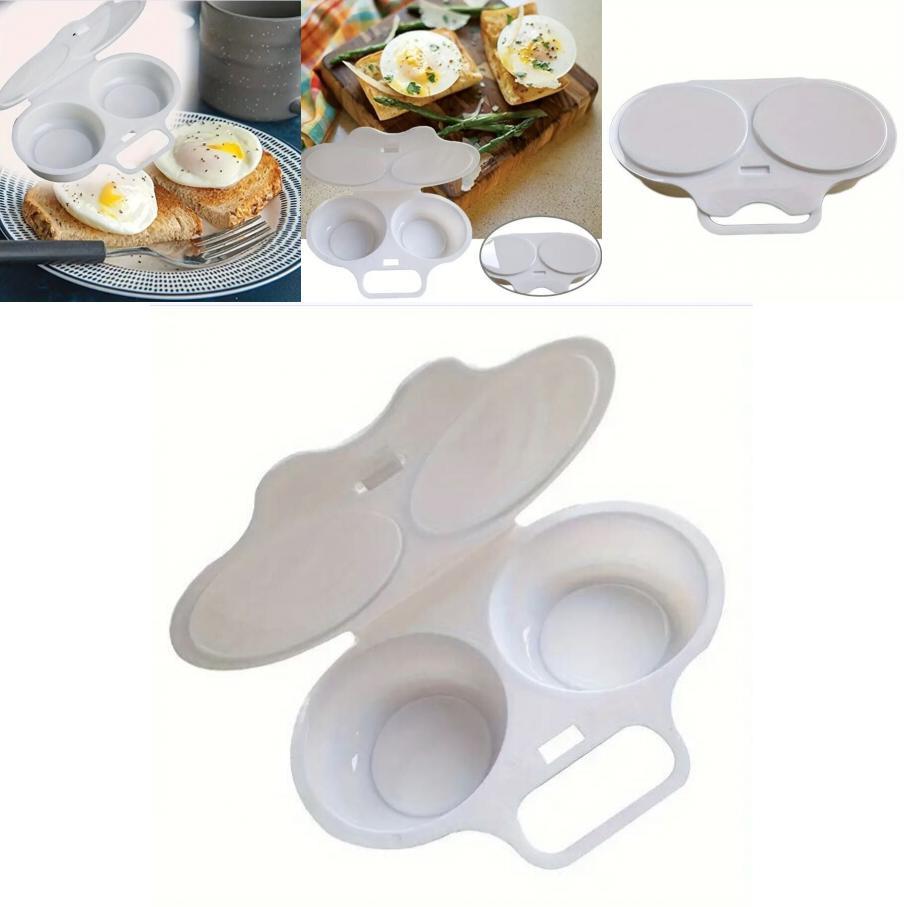 Plastic Microwave Egg Steamer And Frying Box Set For Modern Minimalist Style Kitchen Cooking