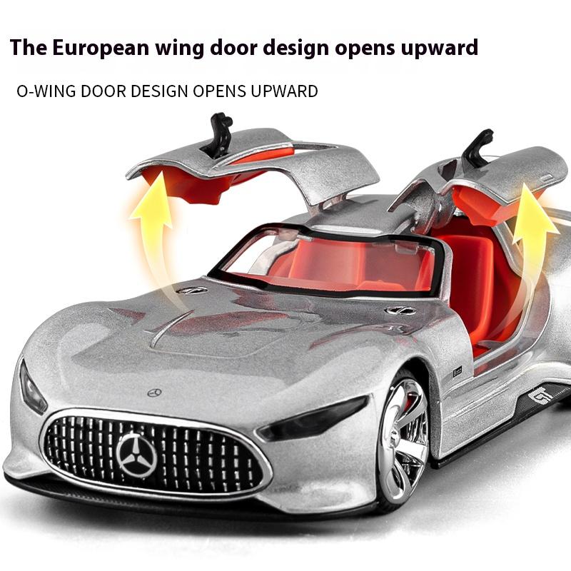 1/32 Mercedes-Benz AMG Vision GT Sportwagen Modell Simulation Sound und Licht Desktop Ornament Kinderspielzeug Jungengeschenk