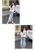 Girls' Summer Korean Casual Short Sleeved T-shirt Set for Girls, Adults, Middle School Students, Thin Summer Clothes, Children's Denim Shorts