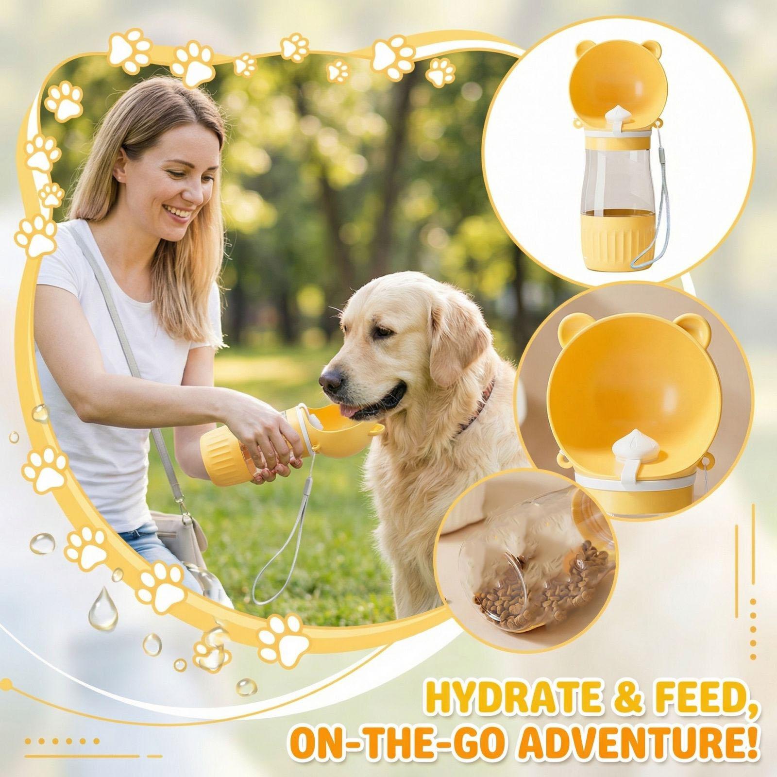 

Portable Accompanying Integrated Drinking Water Feeding Pet Going Out Water Cup Water Dispenser Water: 240ml + Food: 180ml one size