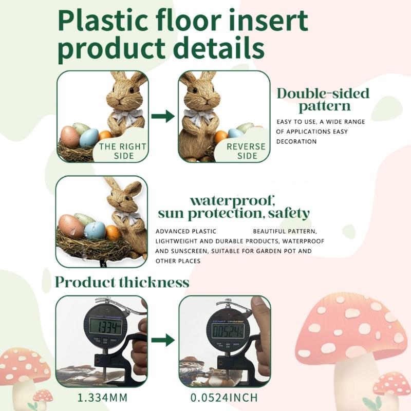 Colorful Rabbit and Eggs Yard Sign for Easters and Spring Celebration Weather Resistant Garden Insert Animal Stake