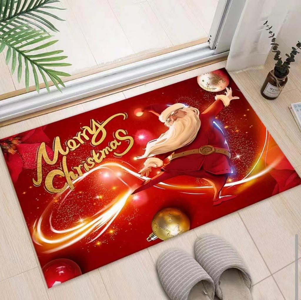 Christmas Festival Diatom Mud Mat Home Decoration Non-Slip Absorbent Bathroom Foot Mat Winter Santa Entrance Door Mat