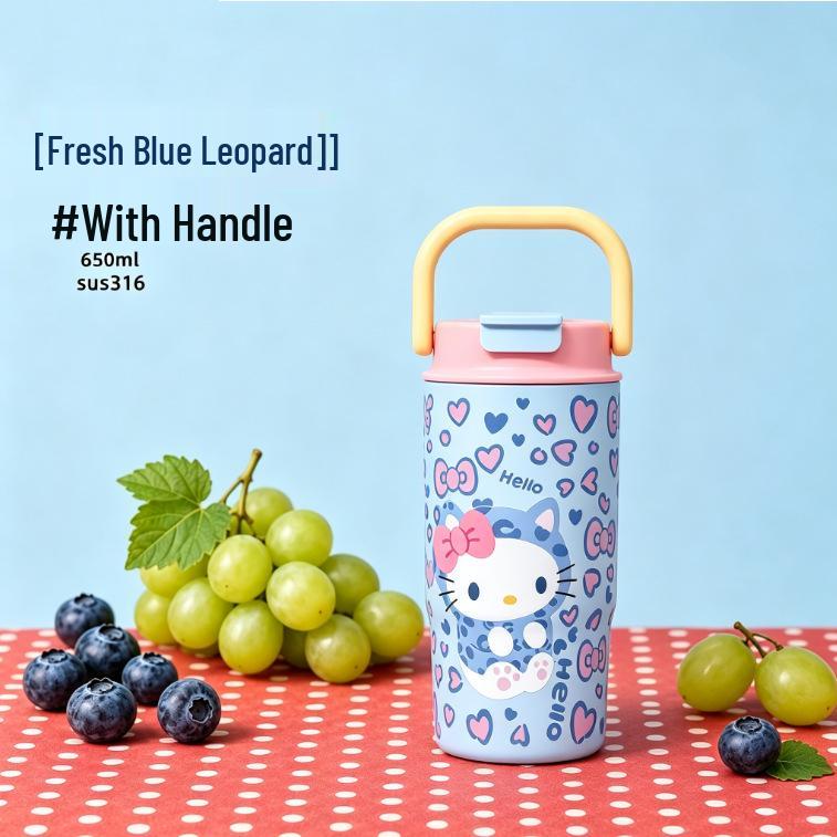Large Capacity 316 Stainless Steel Insulated Cup with Straw and Portable Handle