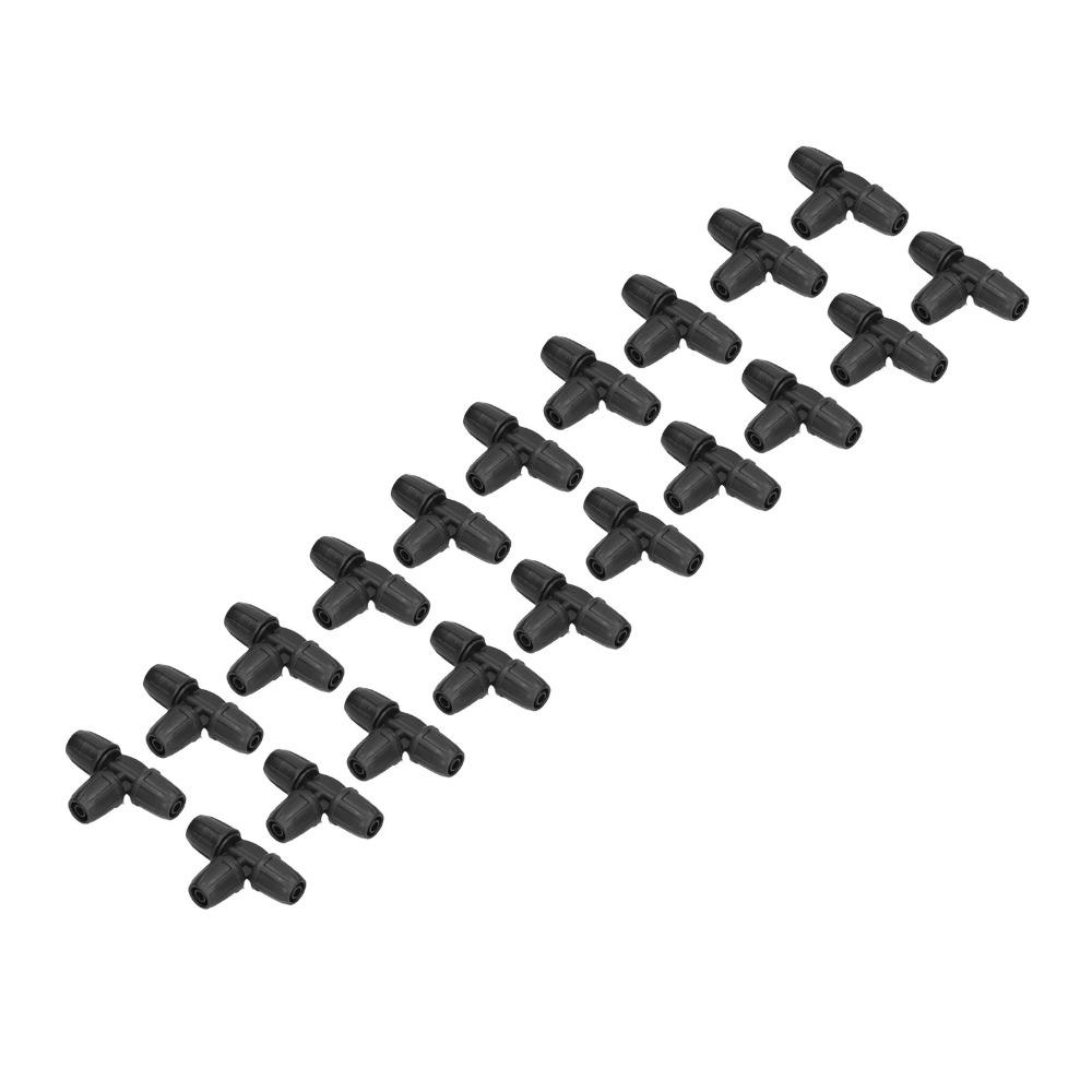 20PCS Plastic Drip Irrigation Tee Connector Black 5/16 Inch Drip Tee  Garden Irrigation