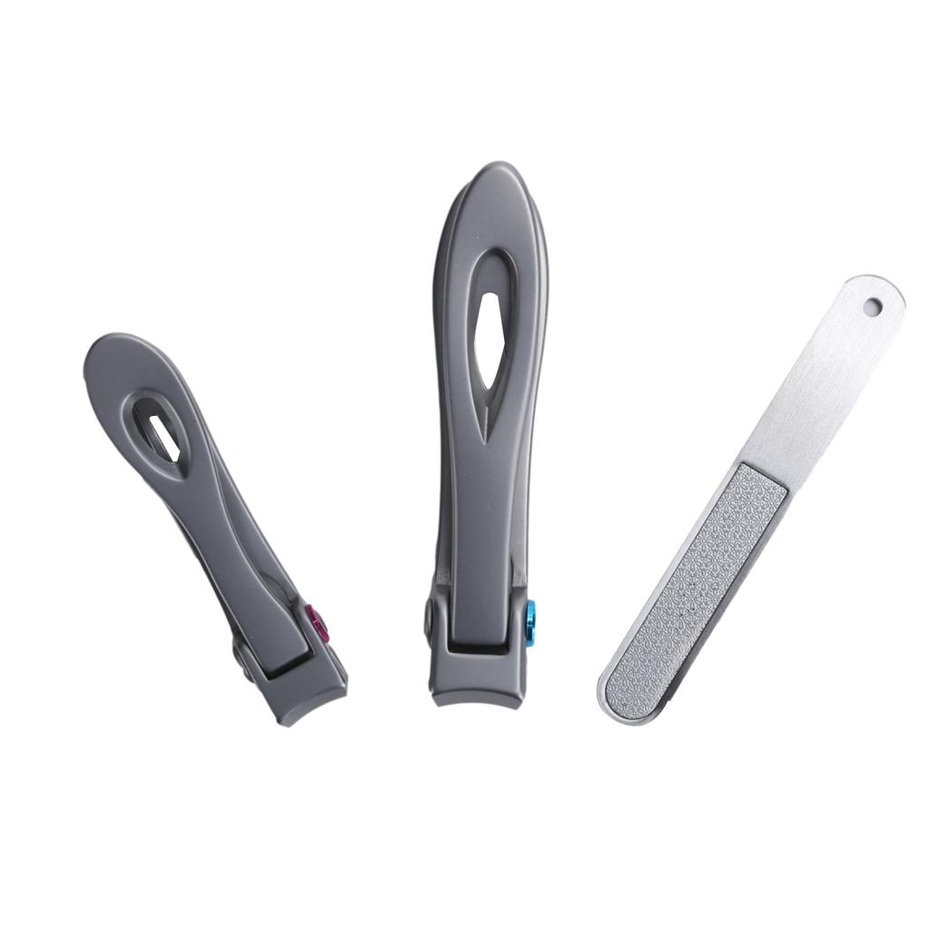 Nail Clipper Big Mouth Nail Cutter File Dead Skin Removal Stainless Steel Manicure SetSilver