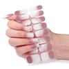 16Tips French Full Cover Nail Stickers DIY Nail Polish Strips Gold Lines Self Adhesive Nail Art Stickers Manicure Decoration