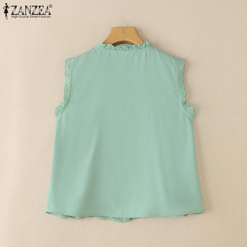 ZANZEA Damen Lässige Rundhals Aushöhlen Sommer Ärmellose Tanktops