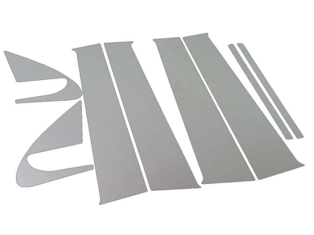 BRIGHTZ March K13 Ultra Mirror Plated Pillar Panel Covers for Toyota without Visors 4743 (8-Piece Set) [PIL-SIL-346]