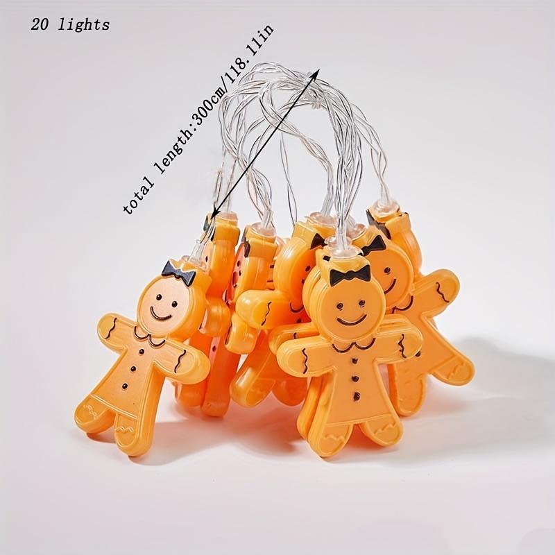 1pc Gingerbread Man LED Light String Will Be Compared To Human Decorative Light Festival LED Room Battery Christmas Snowman Light String