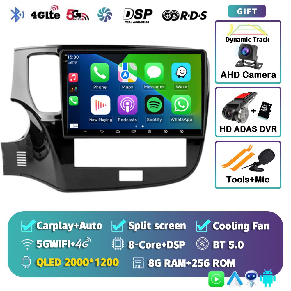 Android 14 Carplay Car Radio For Mitsubishi Outlander 3 GF0W 2018-2021 2din Multimidia Video Player Navigation Head Unit Stereo