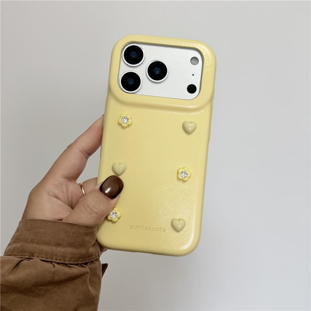 

Spring Floral Yellow Pearl Phone Case - Compatible with iPhone 14, 15, 16 Pro, 17 Pro, Drop-Proof, for Women 16 Pro