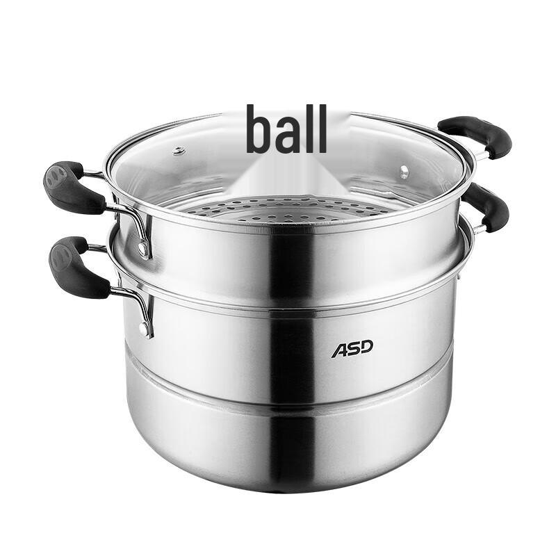 ASD 26cm Double-Layer 304 Stainless Steel Steamer Pot