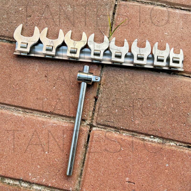3/8-inch L-shaped Horn Dual-purpose Open-end Wrench Interchangeable Head Movable Opening Head Mid Fly Quick Ratchet Horn