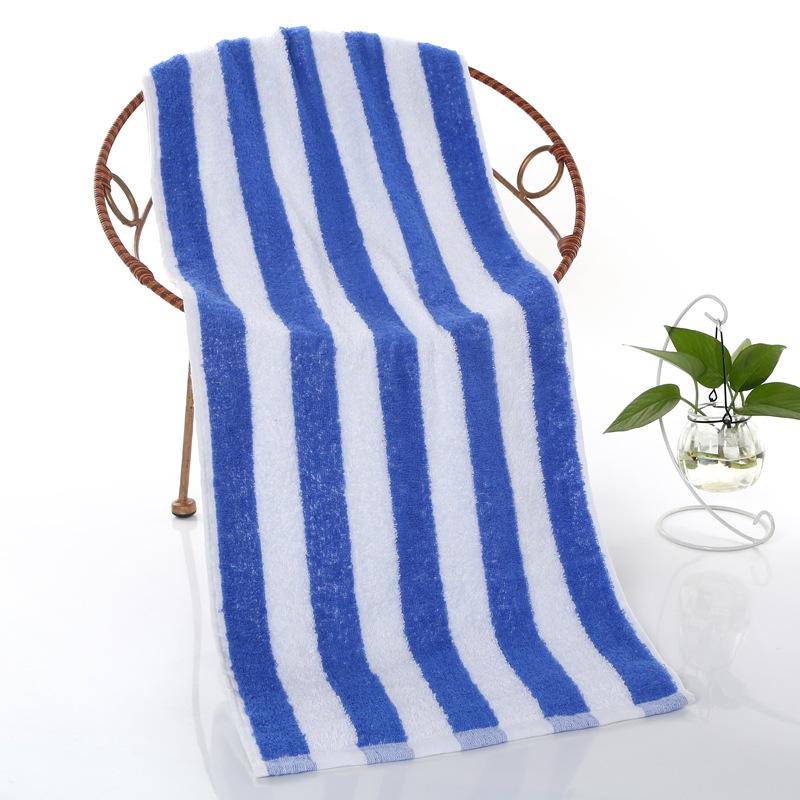 Pure Cotton Face Towel Quick-dry Coral Stripe Bath Towel Sets for Home Cotton Stripe Design Towel