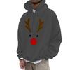 Christmas Clothing Print Deer Hooded Sweatshirt Couple Outfit Fashionable Casual Loose Long-sleeved Top