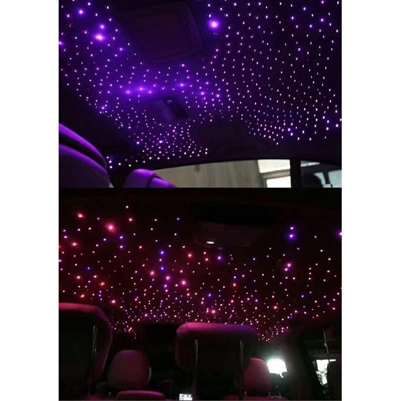 Car Ceiling LED Starlight Kits with 16W RGBW Fiber Optic Filaments, Meteor Shower Effect, Remote Controlled Via App