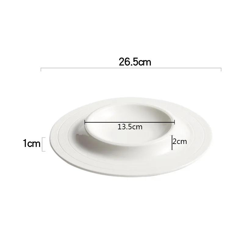 Line Pattern Ceramic Plate Creative Dessert Sushi Dish Snack Plate Molecular Cuisine Display Plate Artistic Conception Tableware