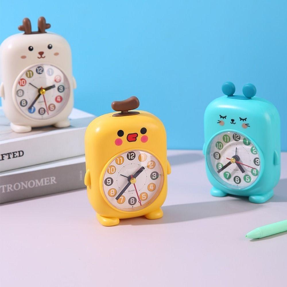 Funny Desktop Mute Clock Animal Pattern Small Desk Clock Creative Student Alarm Clock  Children's
