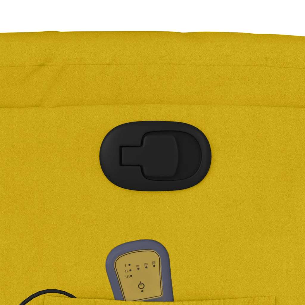 Recliner Chair with Lift Assistance Yellow Velvet