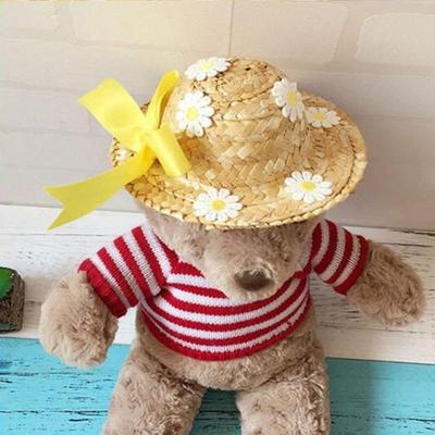 Mini-Strohhüte, Miniatur, handgewebter Strohhut, strickender Cowboyhut, Puppenhauszubehör für Puppen, Basteln, Porch Goose