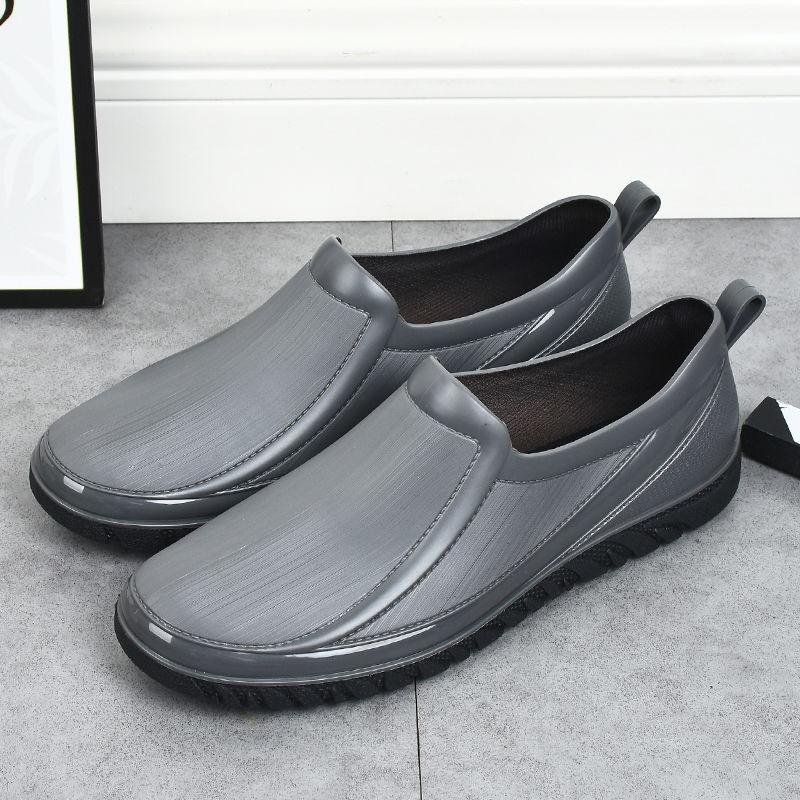 Waterproof, Anti Slip, Fashionable Low Top Rain Shoes for Men Fishing, Kitchen Construction Sites, and Rural Areas