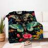 "Enchanted Garden Butterfly Wall Art Print"Blanket Flannel Throw Blanket for Sofa, Bed, Travel, Camping, Office, Couch, Chair, And Bed Gift