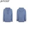 BITCED Hooded Drawstring Knit Sweater Fall/Winter Solid Color Pullover Casual Sweater for Women