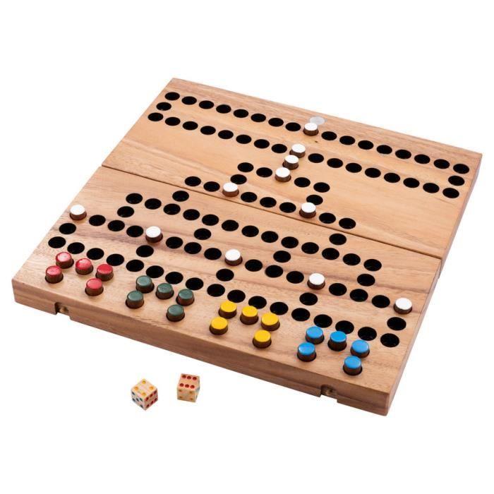 Jeu en bois La Barricade – jeu de stratégie facile – jeu en bois familial – 2 à 4 joueurs – à partir de 6 ans – 14,5 x 39 x 3.2 cm