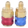 Air Conditioning Quick Coupler Connector Brass Adapters for R134A High Low Red Blue Side