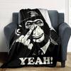 1pc Monkey Yeah! Throw Blanket Soft Flannel, Cozy All Season Polyester Perfect for Home, Office