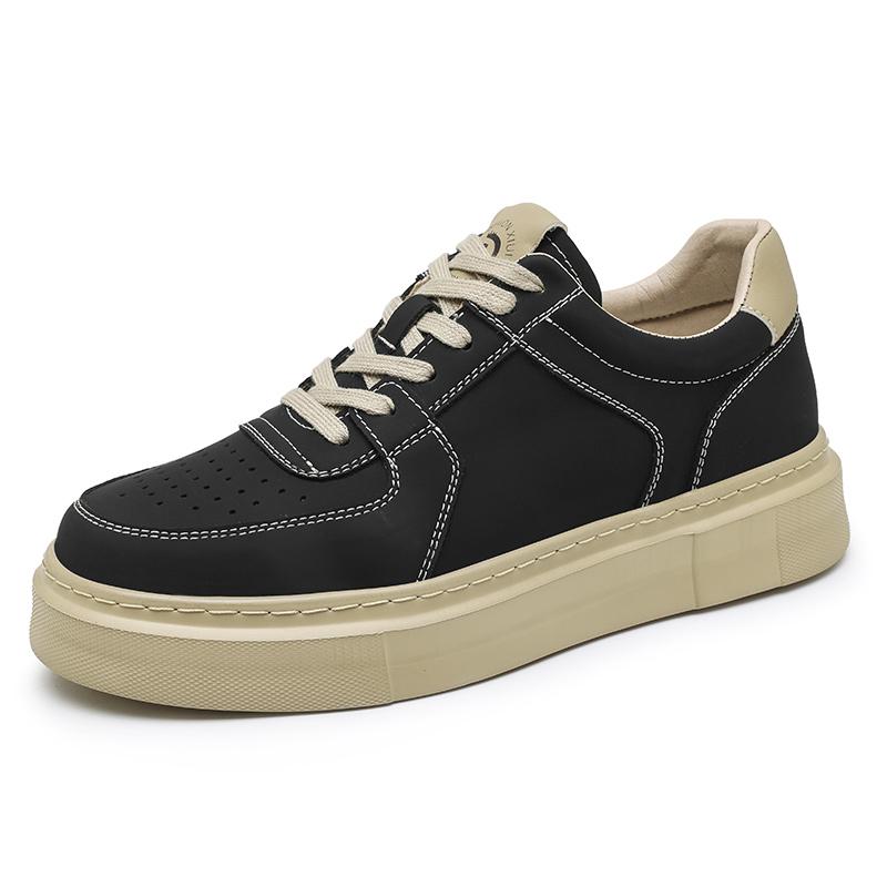 Fashion Spring Autumn Leather Casual Sneakers for Men Fashion Soft-soled Non-slip Men's Board Shoes Designer Platform Male Sports Shoes