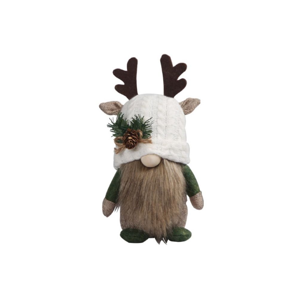 Reusable Antlers Knitted Doll Cute Christmas Dwarf Doll Creative Forest Faceless Doll  Friends