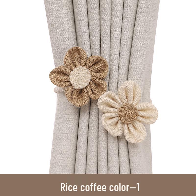 Bendable Flower Tiebacks - Pastoral Style, No-Drill Curtain Buckles & Accessories