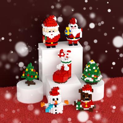 Çocuk Noel Oyuncakları Yapı Blokları Mikro Bloklar Kendin Yap Mini Ağaç Noel Baba Kardan Adam Noel Süsleri Yeni Yıl