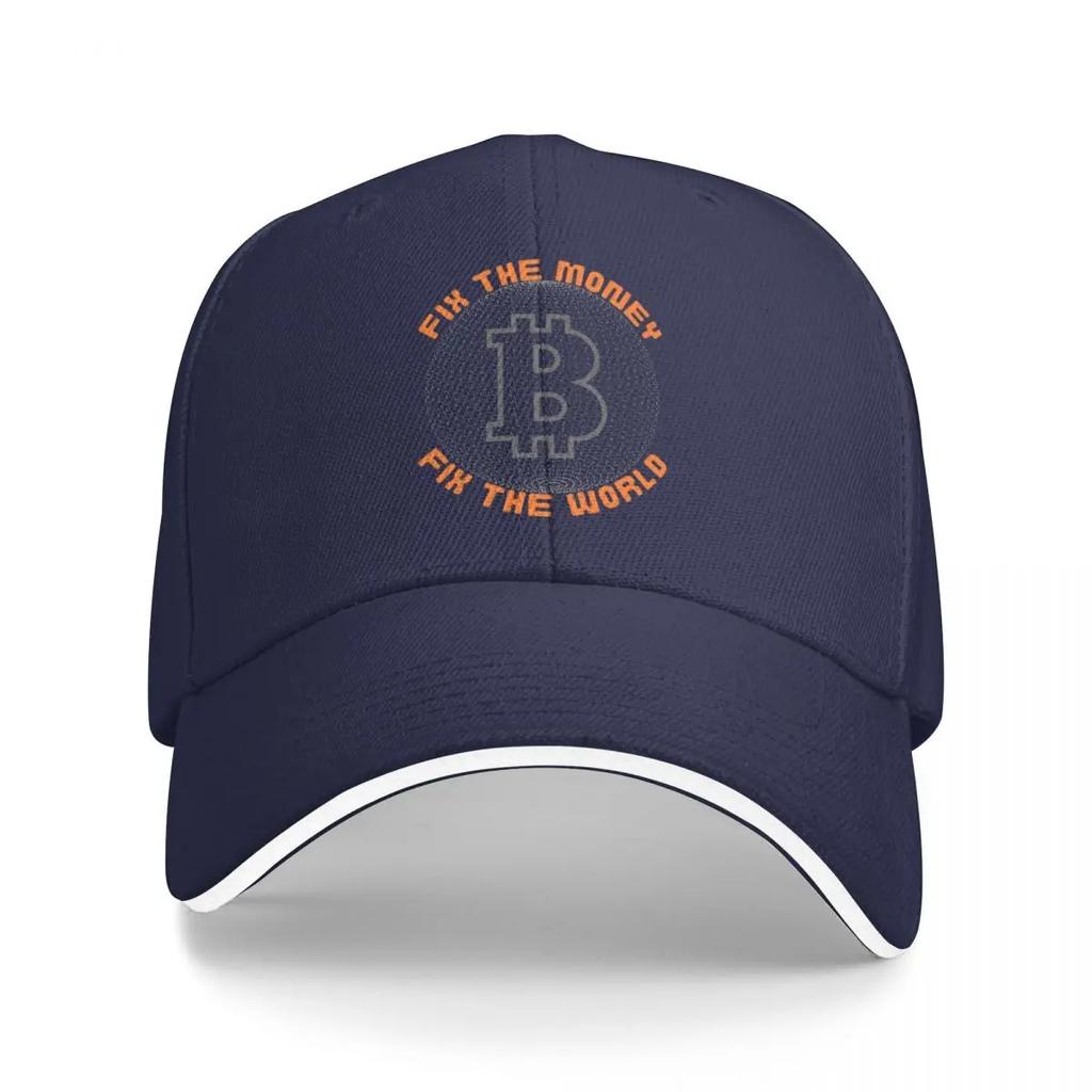 Bitcoin Fix The Money   World Baseball Cap rmal Visor derby hat Vintage Womens Beach  Mens