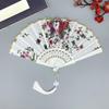 1Pc Flower Pattern Elegant & Luxurious Folding Fan Vintage Dance Fan Fashion Chinese Style Hand Held Stamping Design