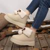 Soft Thick Bottom Furry Snow Boots Women 2025 Winter Chunky Platform Fluffy Fur Ankle Boots Cute Plush Ball Bowknot Cotton Shoes