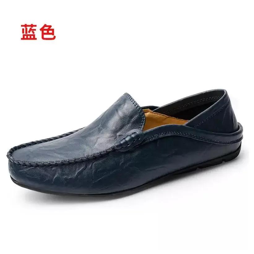 Italian Summer Hollow Shoes Men Casual Luxury Brand Genuine Leather Loafers Men Breathable Boat Shoes Slip On Moccasins