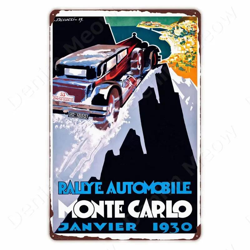 Monaco Grand Prix Vintage Metal Sign, Car Racing Tin Plaque, Motorcycle Retro Poster For Bar, Man Cave, Home, Autos Wall Decor