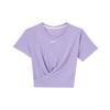 Dri-FIT One Luxe Solid Logo Crew Neck Quick-Dry Twist Knot Short Sleeve T-Shirt Women Tops Purple DD4922-567