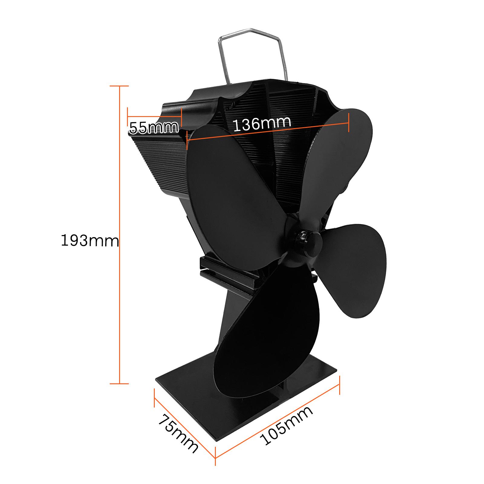 

4 Blades Heat Powered Stove Fan Quiet Fireplace Wood Burning for Efficient Heat Distribution