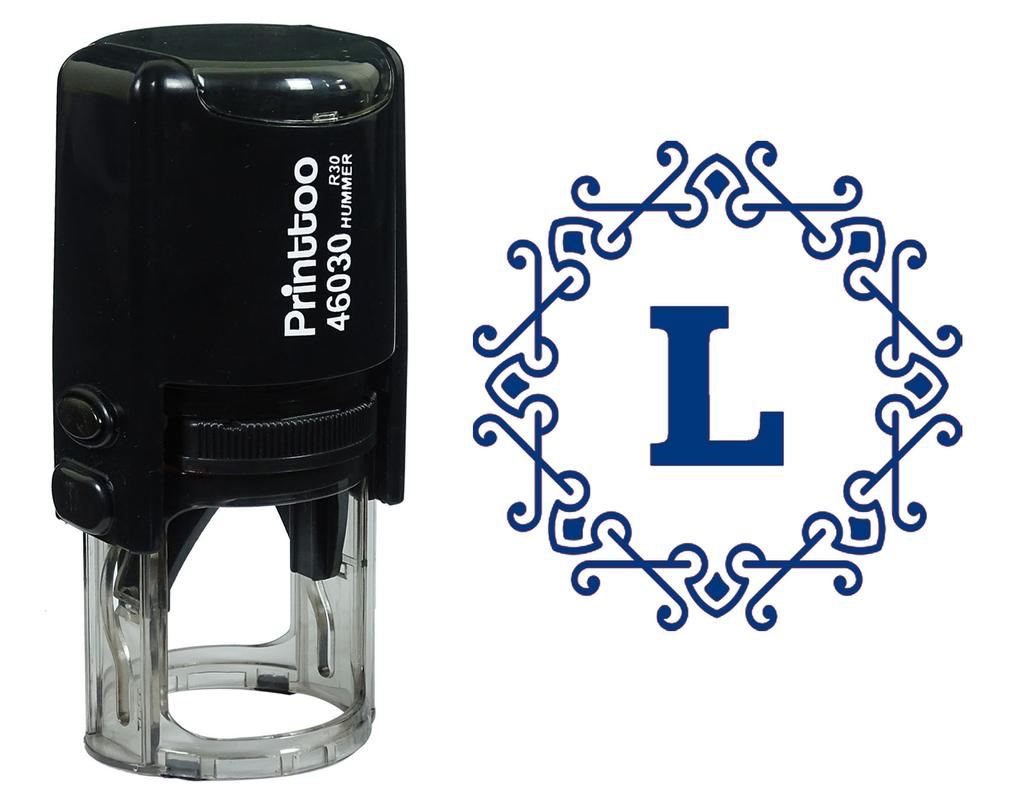 Printtoo Alphabet L Monogram Octagon Celtic Swirl Frame Self Inking Rubber Stamp Office