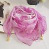 Luxury Silk Scarf Printed Small Square Scarf Fashion Magnetic Buckle Scarf  For Women