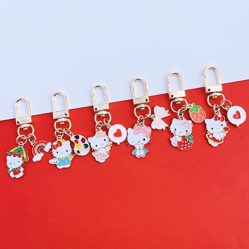Hello Kitty Keychain: Cute Cat Backpack Charm Pendant for Students and Friends